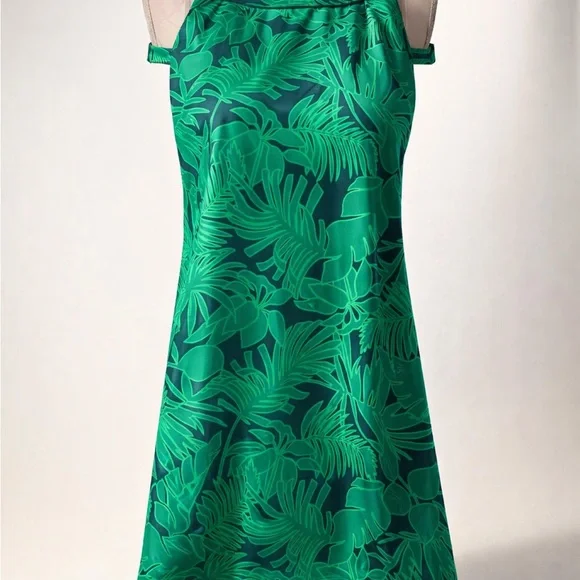 Lands' End Green Tropical One Piece Swimsuit - Picture 1 of 4